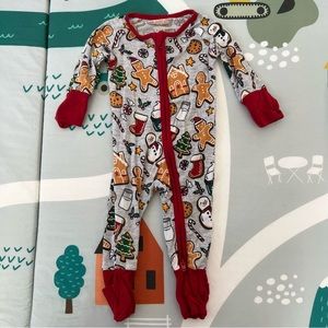 Little Sleepies limited holiday print Christmas zippy in size newborn